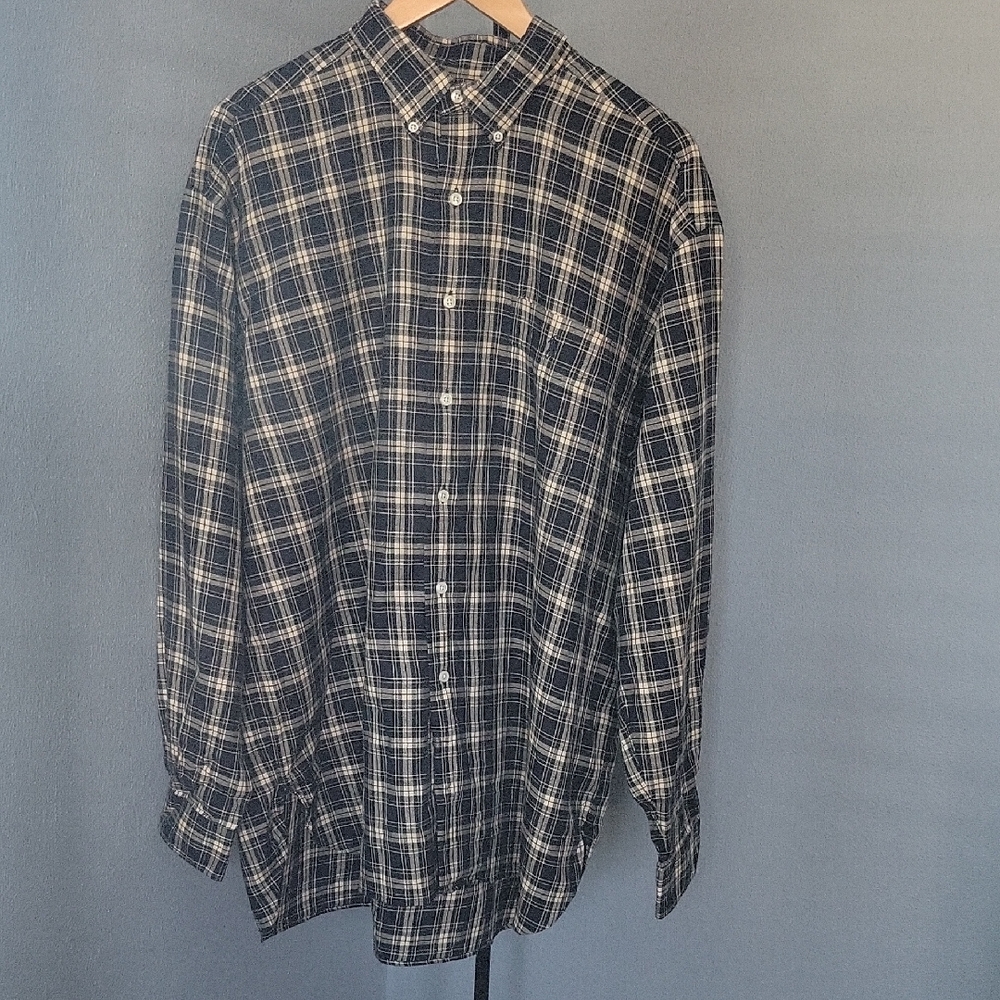 Ralph Lauren Navy and White Plaid Shirt